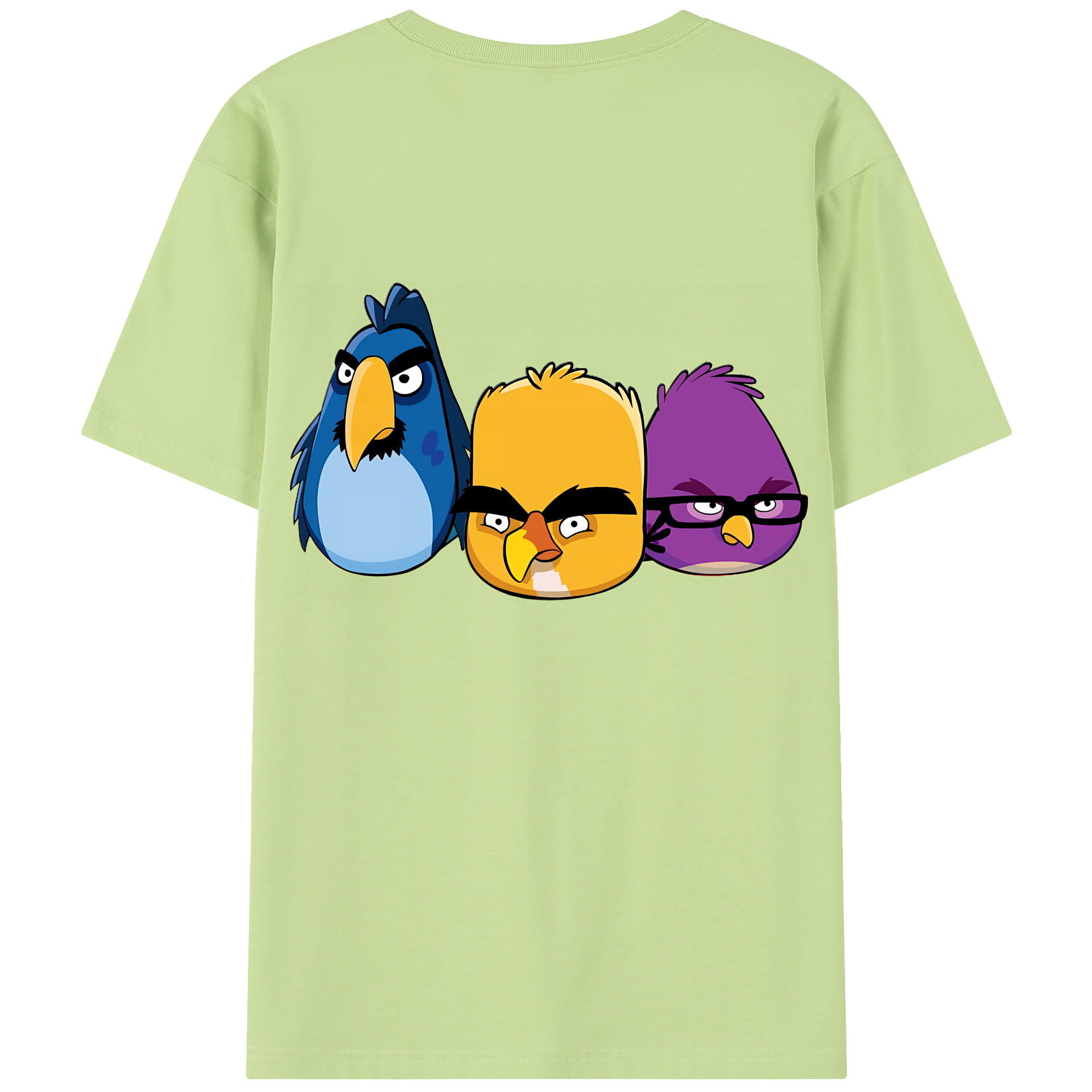 （画像用） Angry Birds アングリーバード 綿100％半袖Tシャツ（背面プリント）